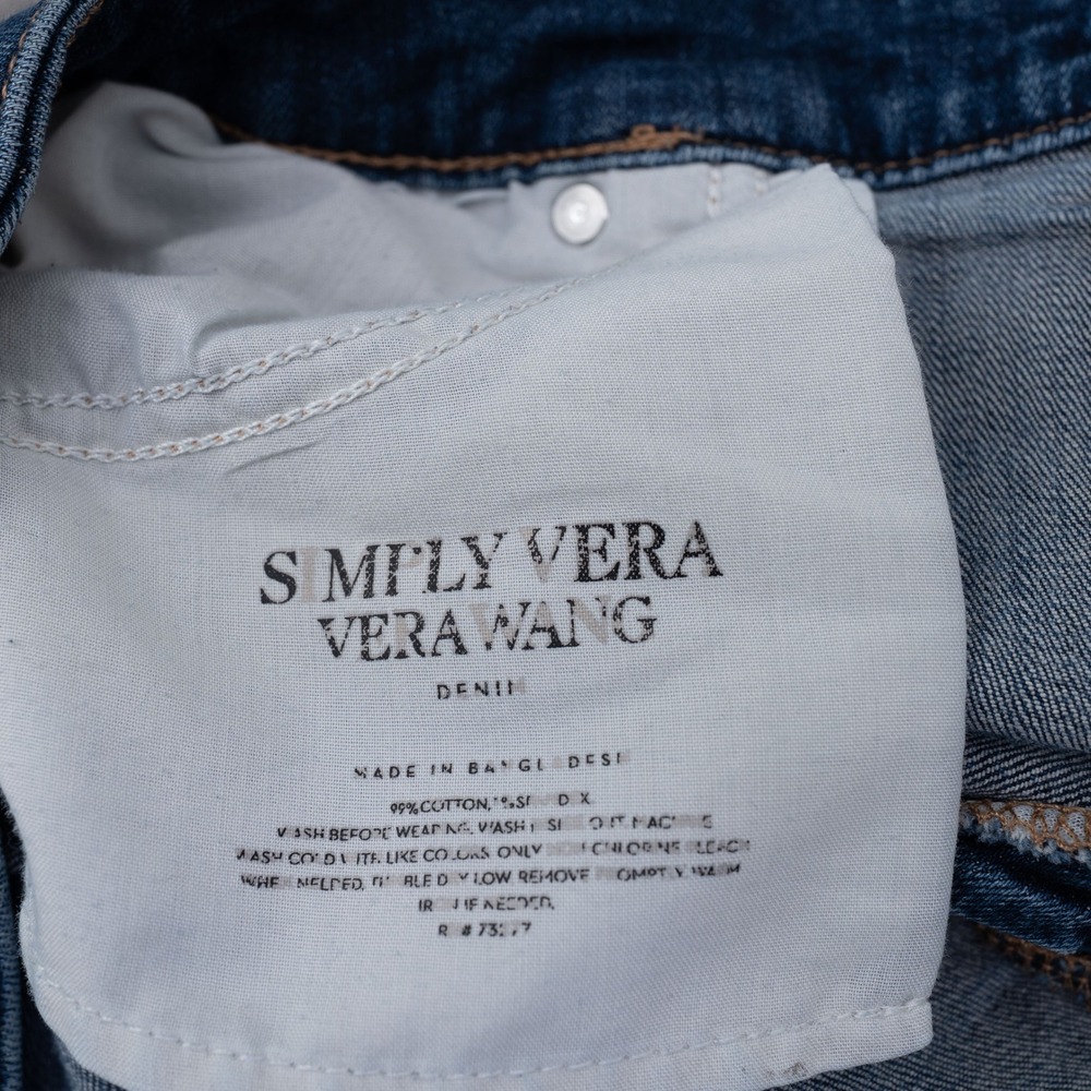 Simply Vera Vera Wang Bootcut Jeans Womens 14P Dark Wash Stretch Denim Blue - Picture 10 of 10